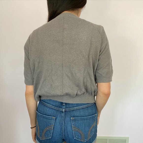 Grey Short-Sleeve Cardigan - Picture 4 of 4